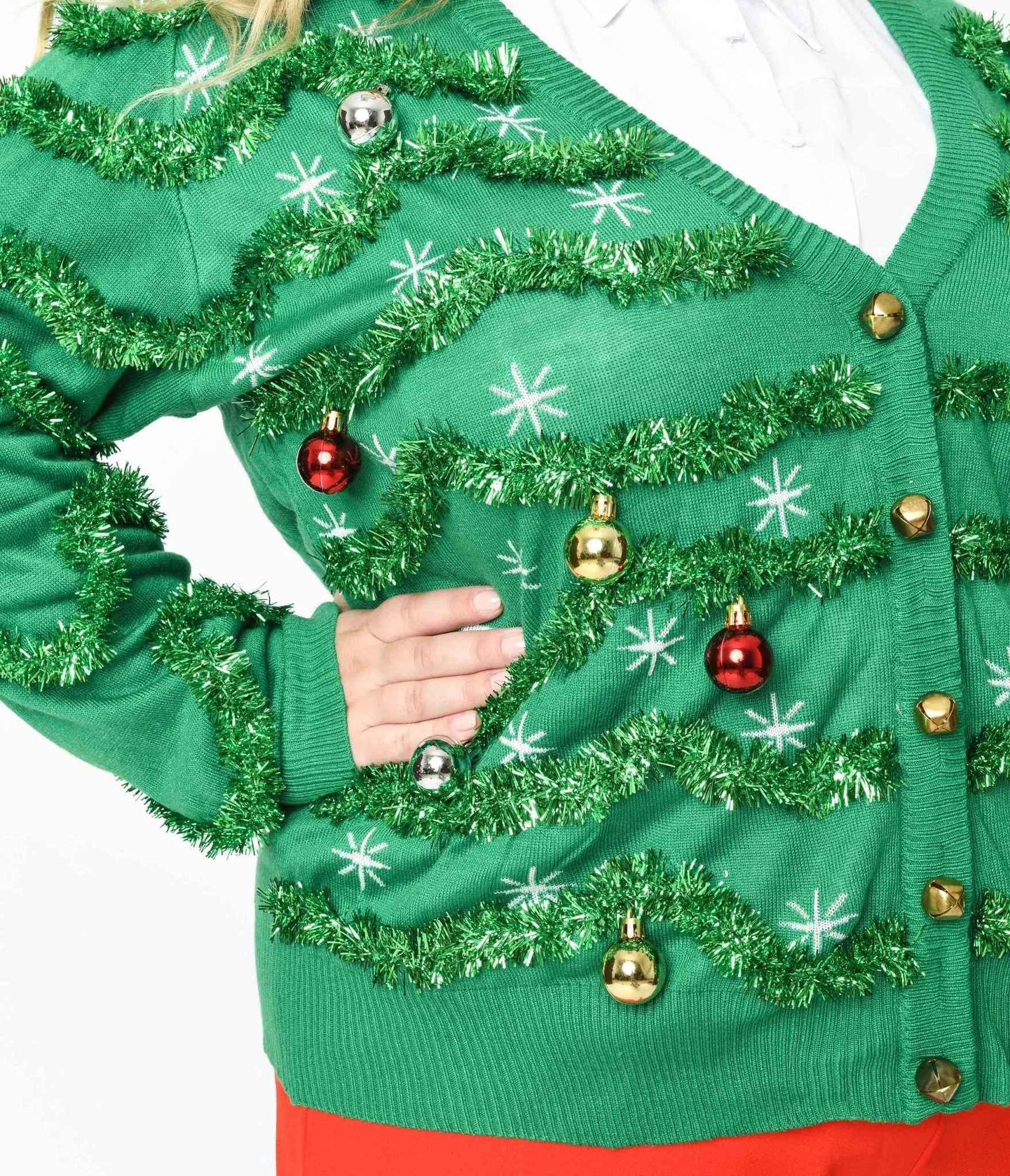 Green Garland & Ornament Cardigan sold by Unique Vintage product image thumbnail 2