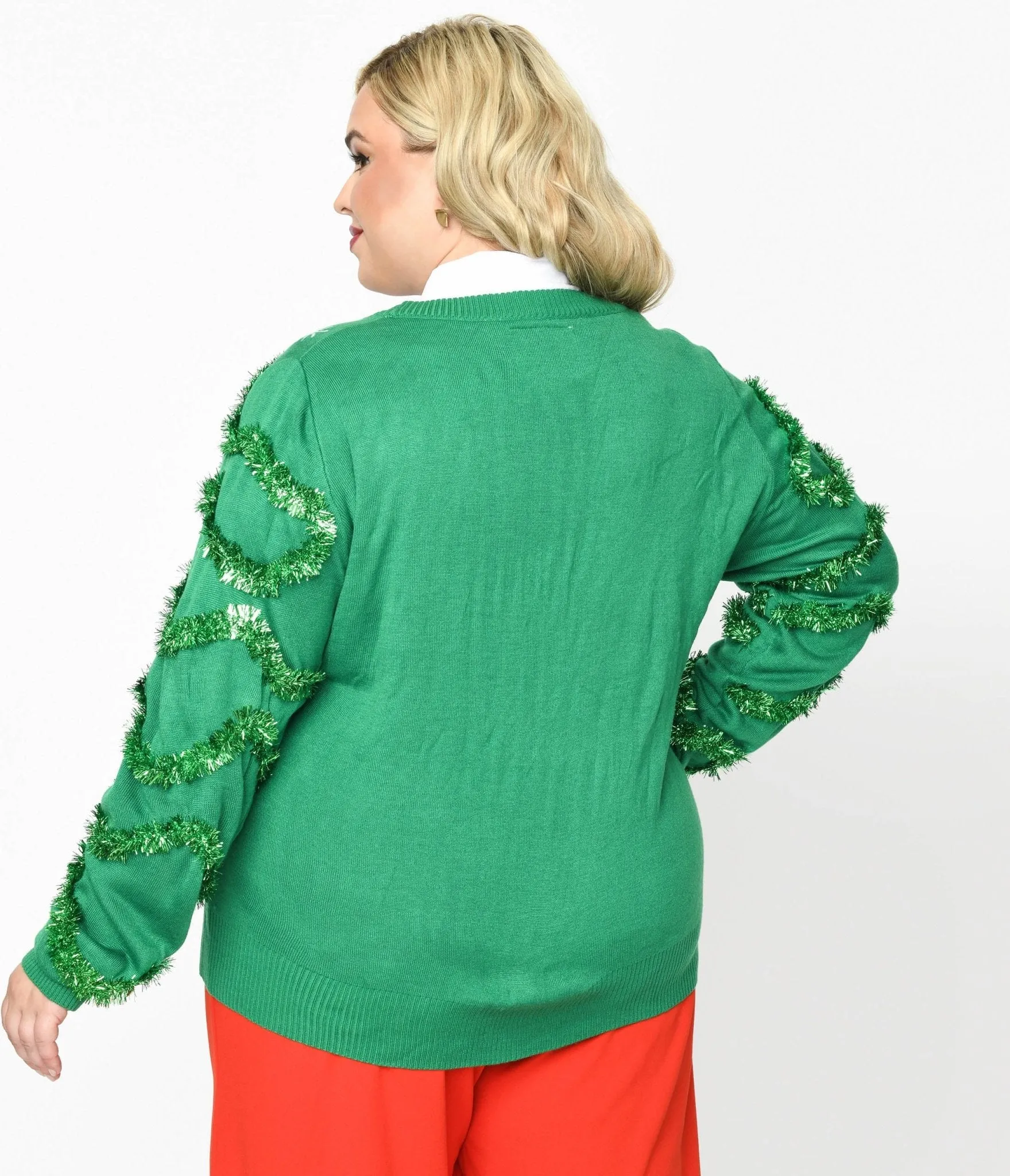 Green Garland & Ornament Cardigan sold by Unique Vintage product image thumbnail 3