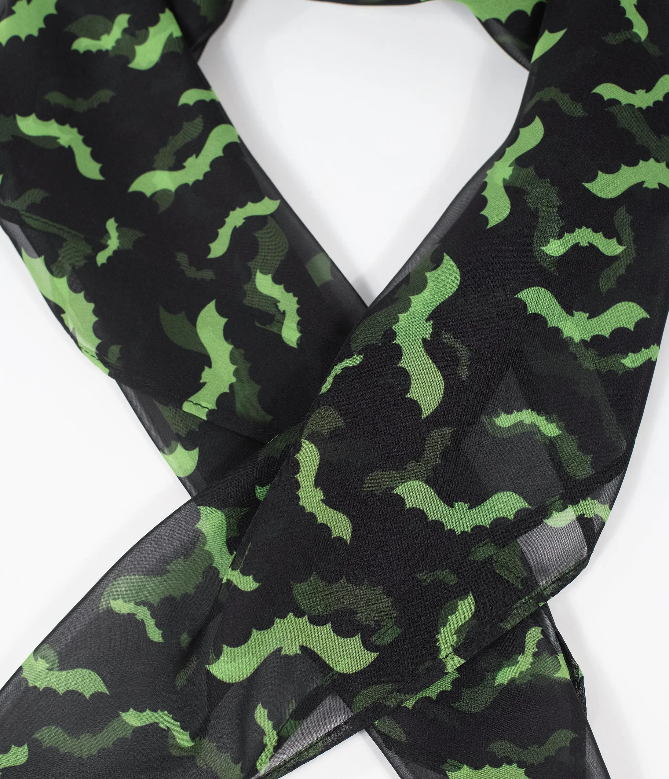 Unique Vintage Black & Green Bat Print Hair Scarf sold by Unique Vintage product image thumbnail 3
