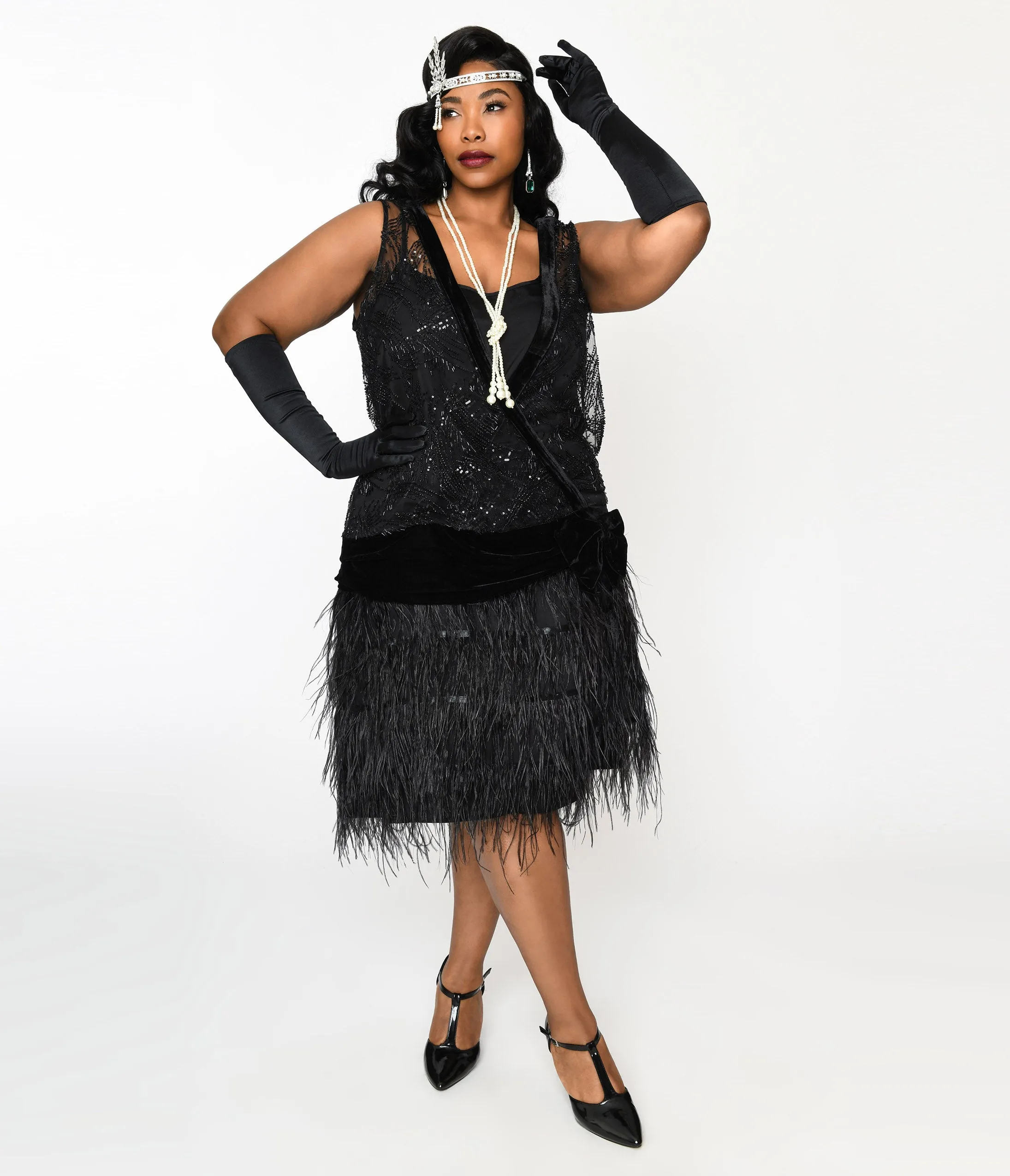 Unique Vintage Flapper Dress Size 16 The Great Gatsby X Unique