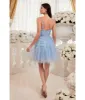 Cinderella Divine  Blue Floral Applique & Tiered Tulle Cocktail Dress sold by Unique Vintage