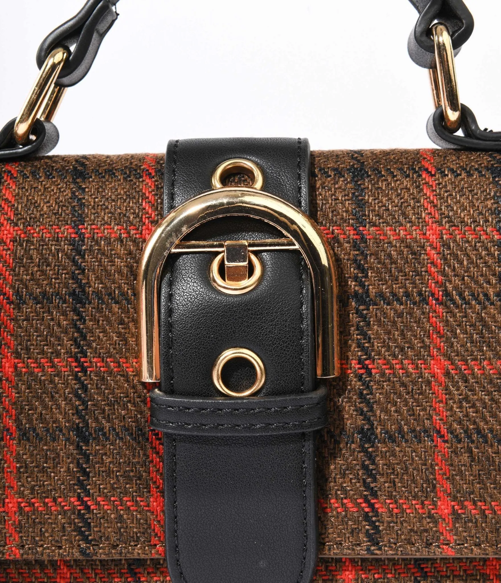 Brown Plaid Crossbody Handbag sold by Unique Vintage product image thumbnail 2