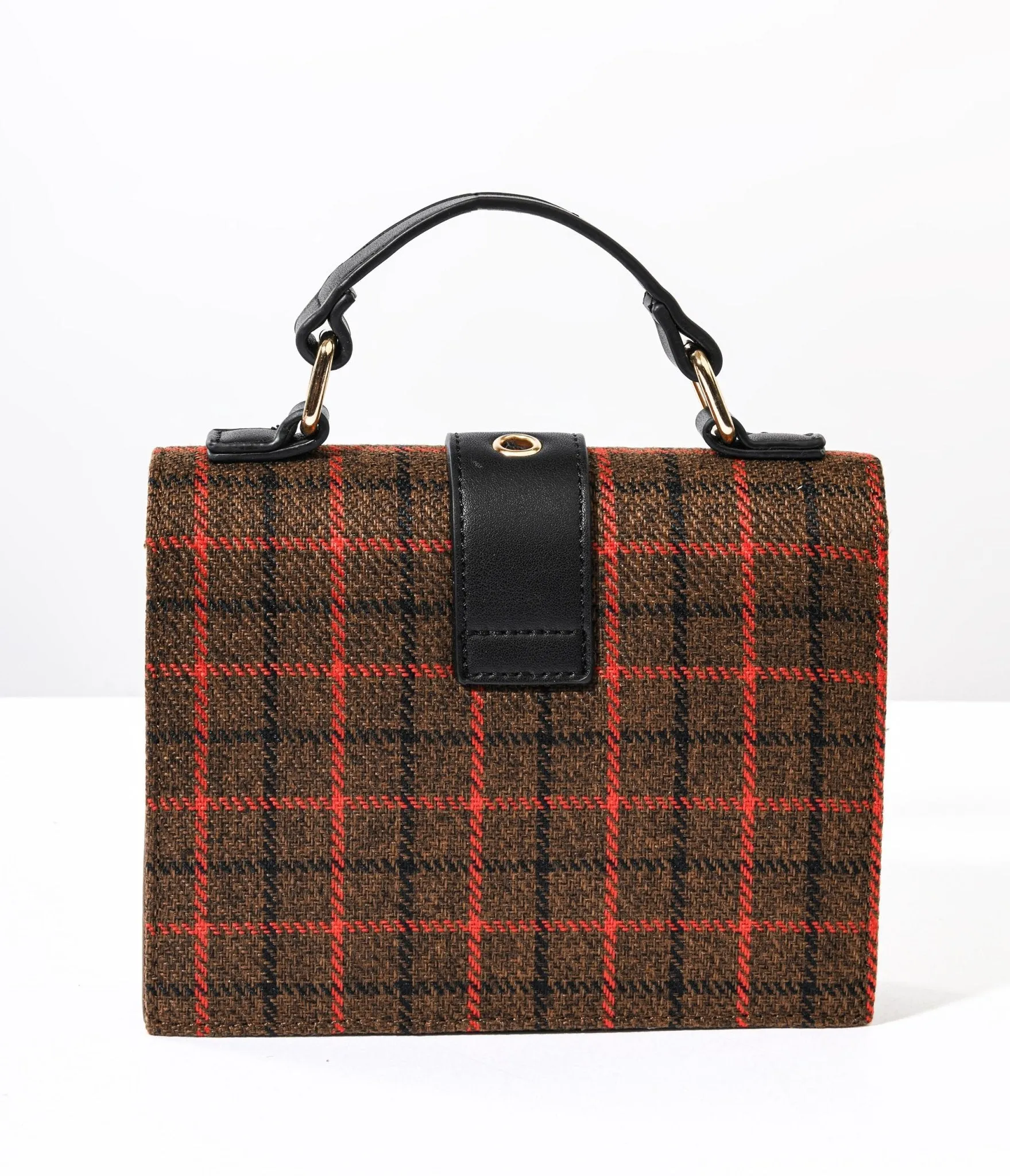 Brown Plaid Crossbody Handbag sold by Unique Vintage product image thumbnail 3