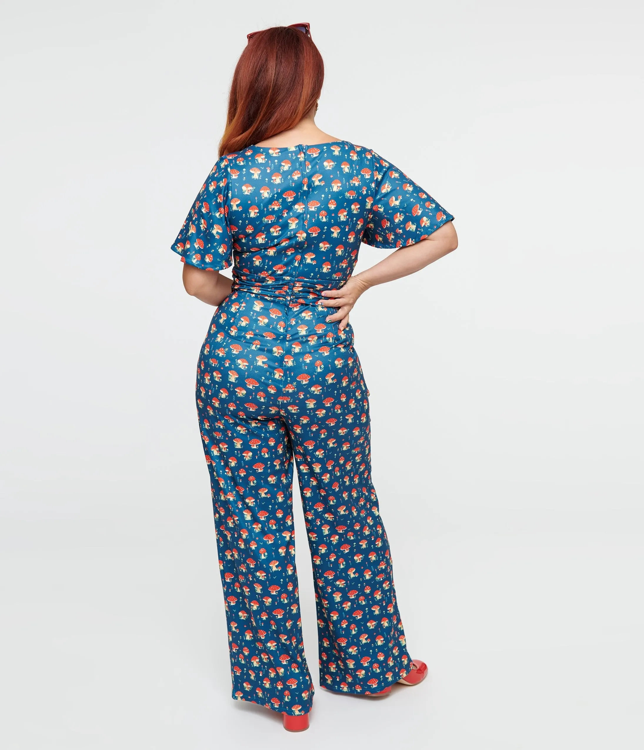 Dolly & Dotty Blue Mushroom Print Charlotte Jumpsuit sold by Unique Vintage product image thumbnail 3