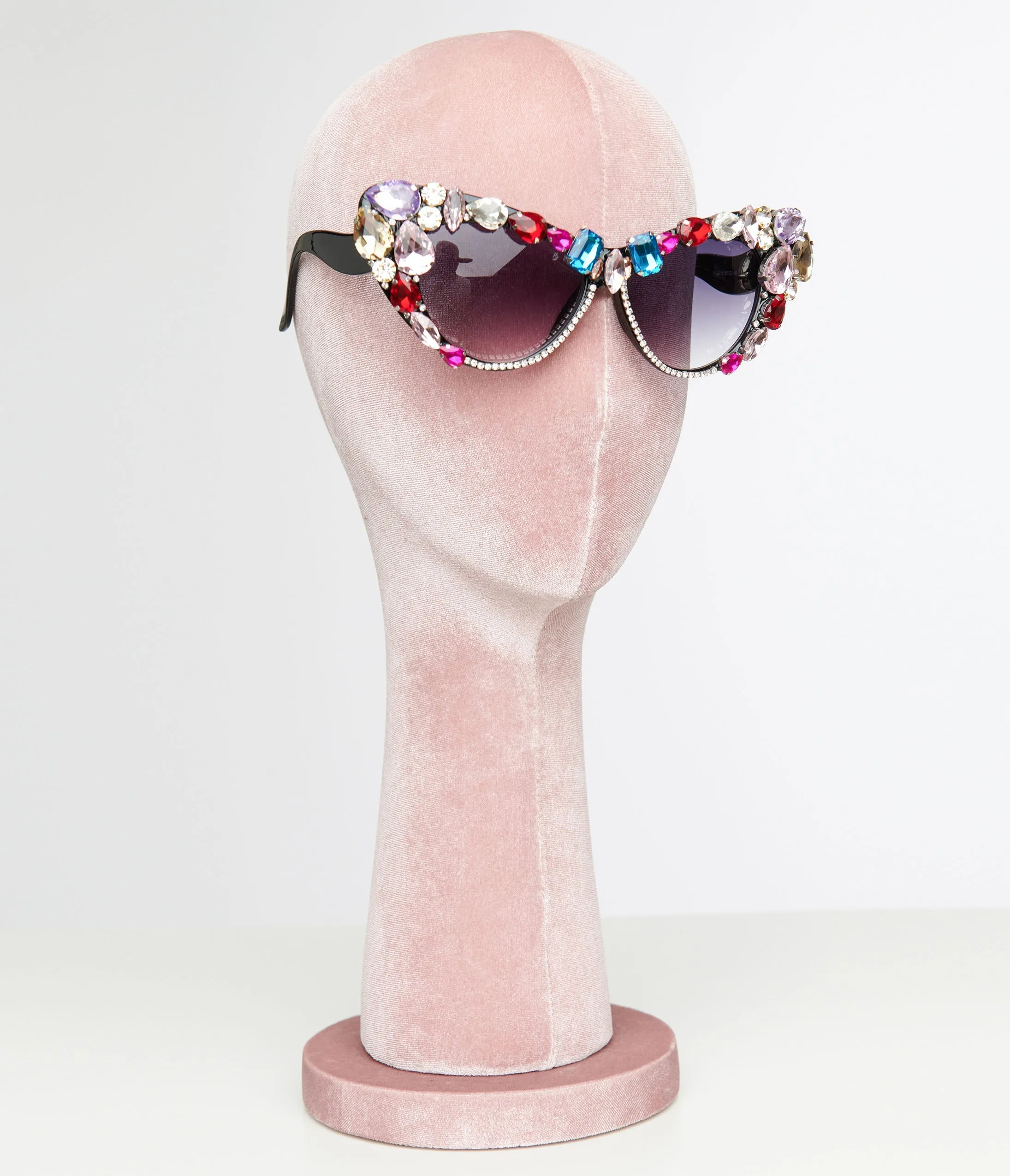 Black & Rainbow Gem Bomb Cat Eye Sunglasses sold by Unique Vintage product image thumbnail 3