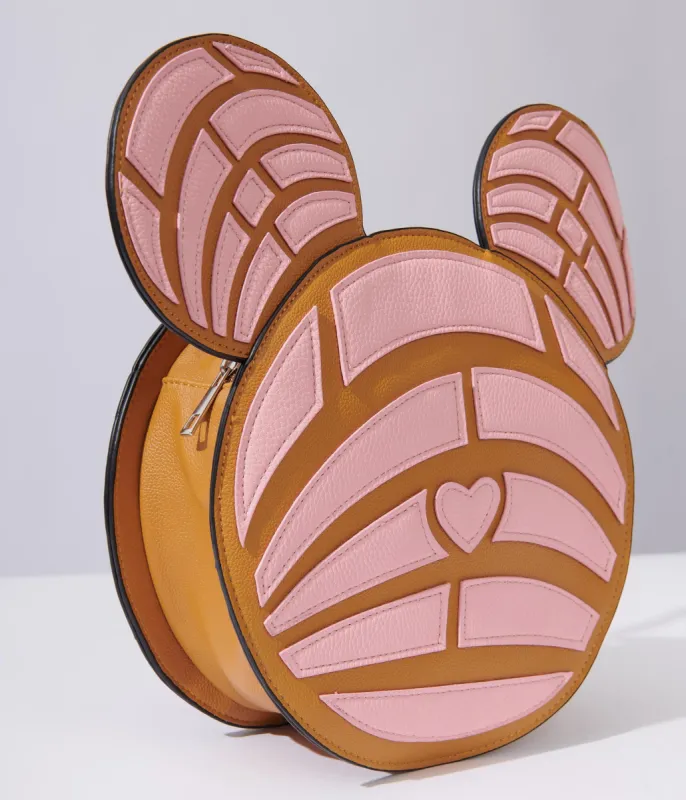 Tan & Pink Concha Mouse Mini Backpack made by Unique Vintage