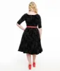 Unique Vintage 1950s Black Velvet & Silver Spiderweb Marceline Swing Dress sold by Unique Vintage