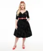 Unique Vintage 1950s Black Velvet & Silver Spiderweb Marceline Swing Dress sold by Unique Vintage