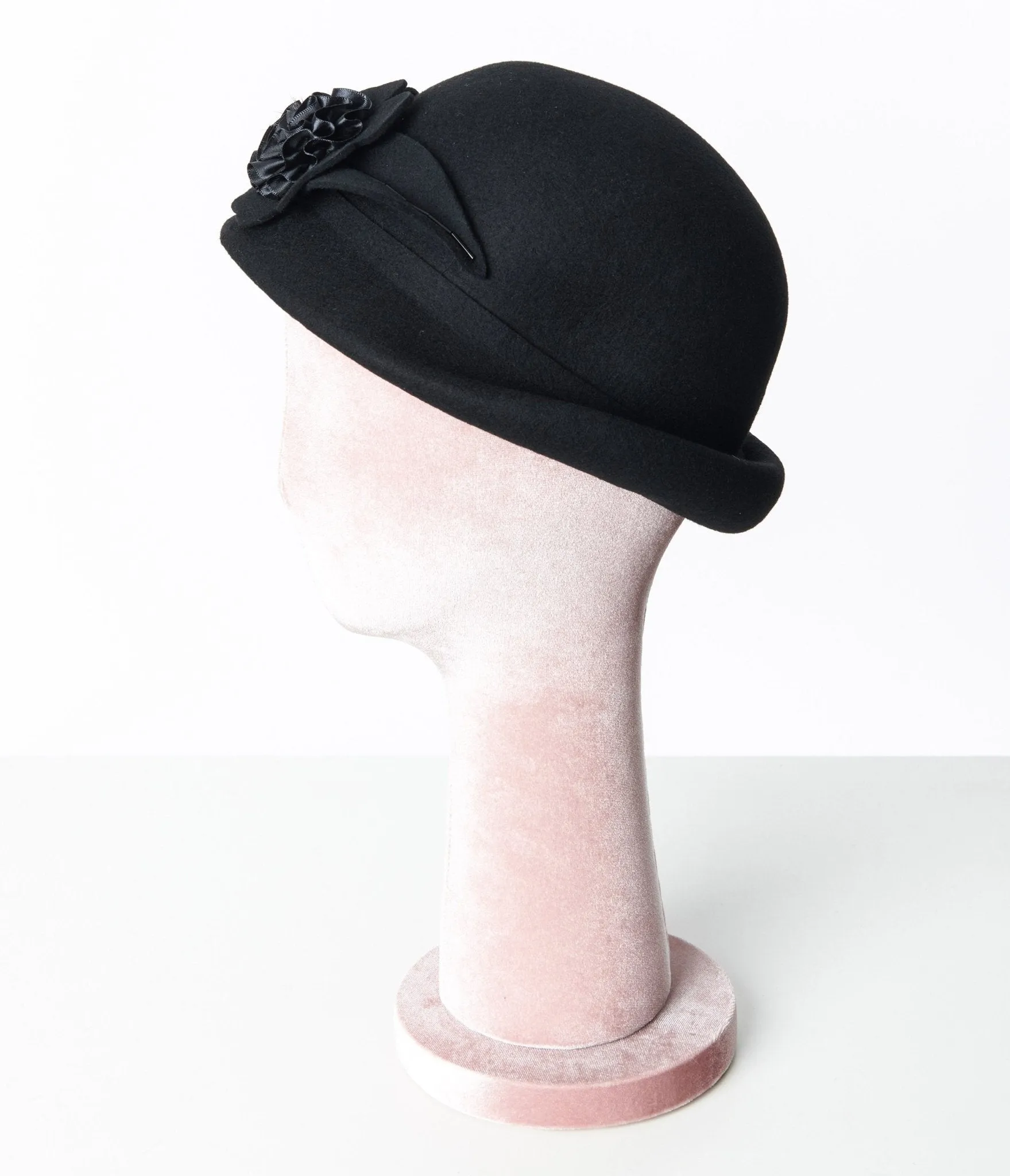 Unique Vintage 1920s Black Floral Cloche Hat sold by Unique Vintage product image thumbnail 2