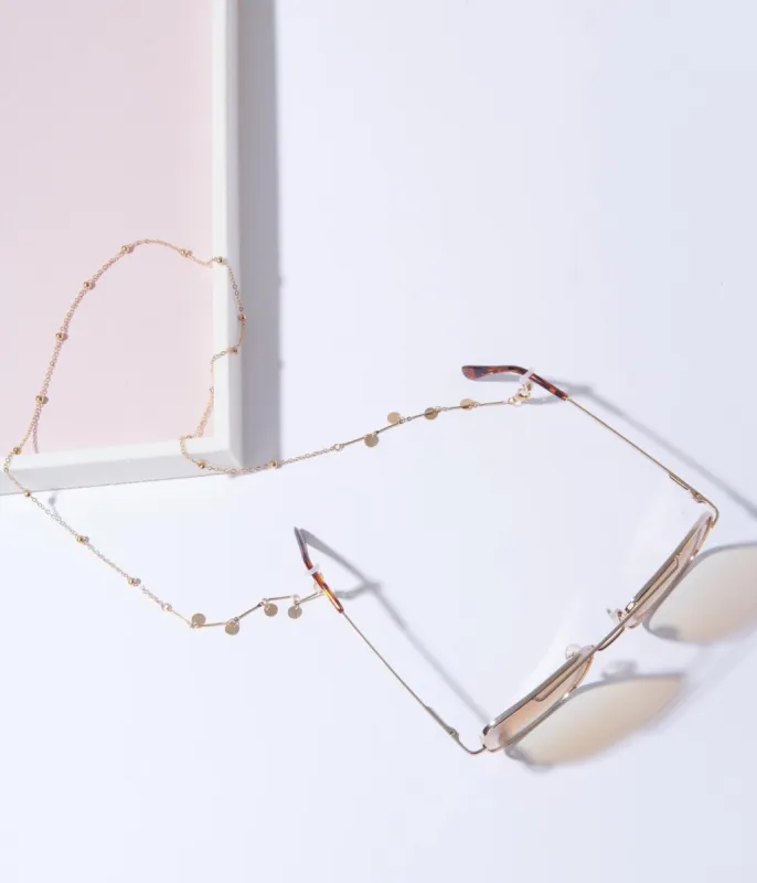 Gold Beaded Glasses Strap sold by Unique Vintage