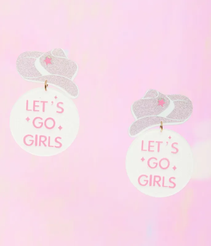 Lets Go Girls Cowboy Hat Earrings sold by Unique Vintage