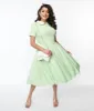 1940s Lime Green & White Striped Swing Dress sold by Unique Vintage