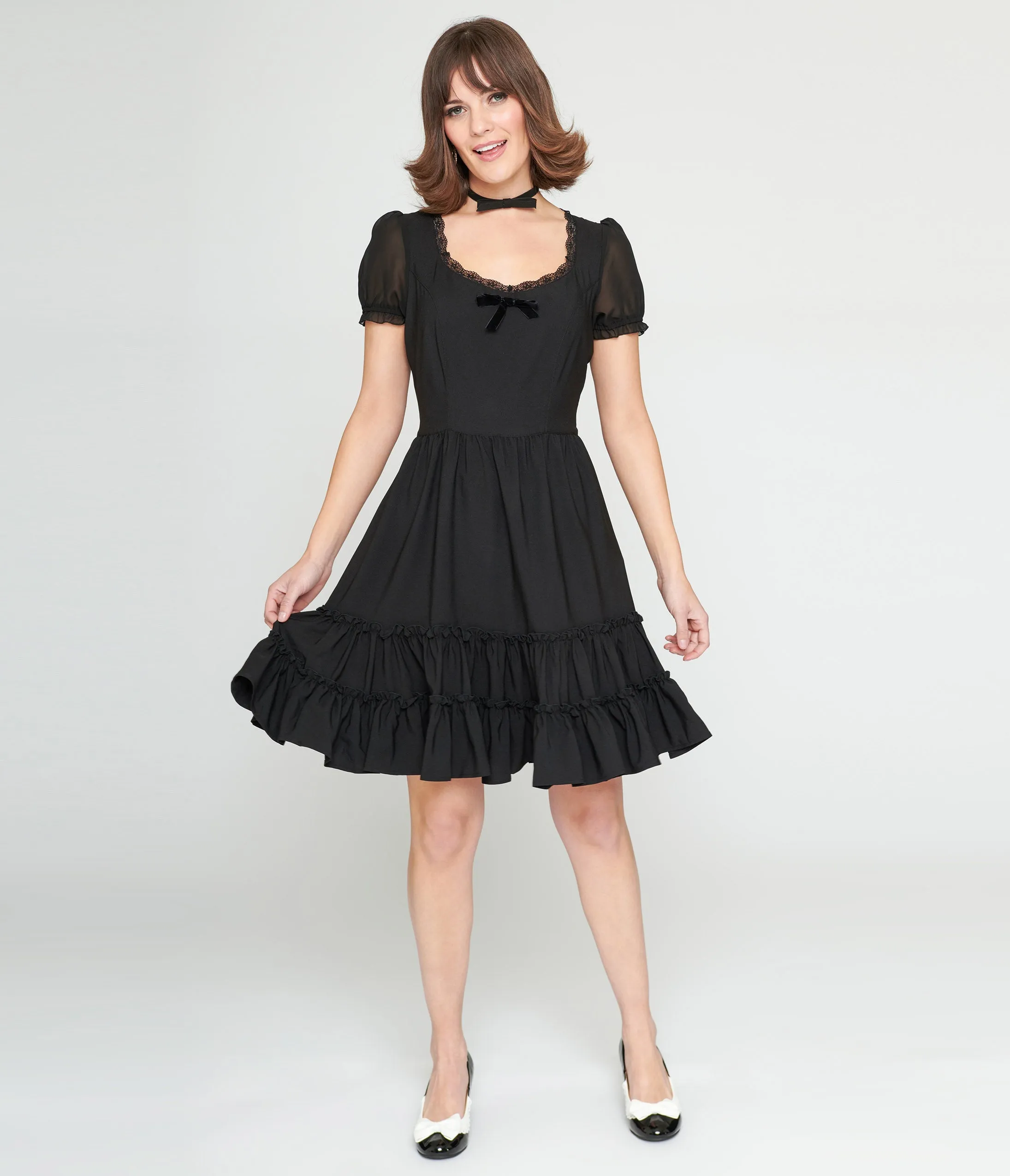 Hell Bunny Black Annette Mini Dress sold by Unique Vintage product image thumbnail 2
