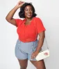 Cherry Red Scallop Lace Knit Crop Top sold by Unique Vintage