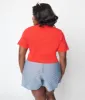 Cherry Red Scallop Lace Knit Crop Top sold by Unique Vintage