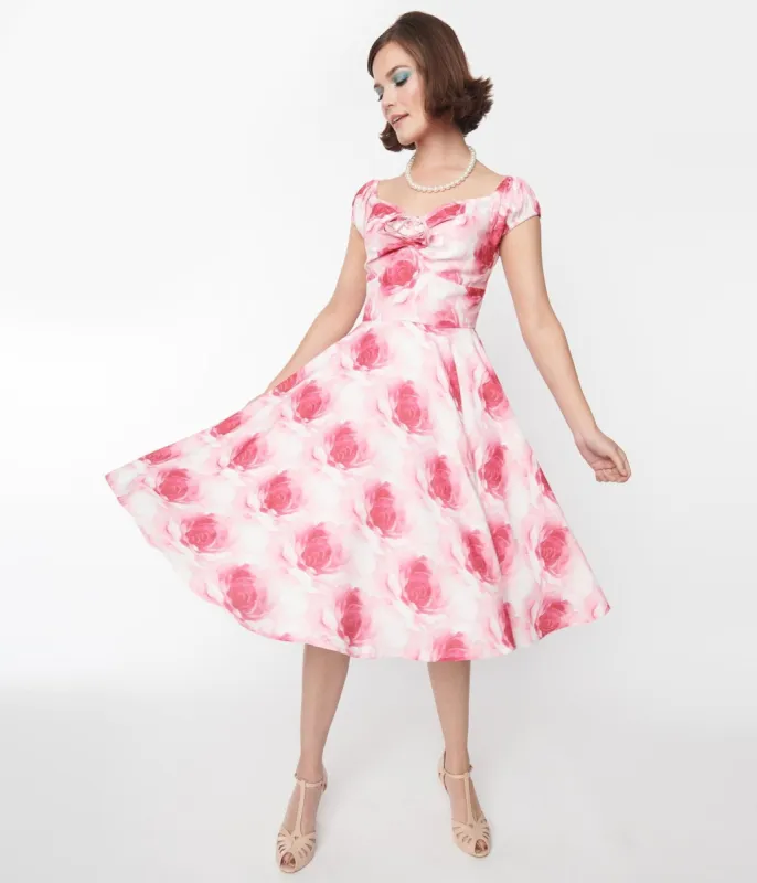 Pink Roses Sophia Swing Dress sold by Unique Vintage