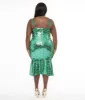 Disney Princess collection by Unique Vintage Plus Size Princess Ariel Green & Gold Sequin Wiggle Dress sold by Unique Vintage
