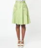 Unique Vintage Pistachio Green Patch Pocket Swing Skirt sold by Unique Vintage