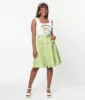 Unique Vintage Pistachio Green Patch Pocket Swing Skirt sold by Unique Vintage