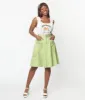 Unique Vintage Pistachio Green Patch Pocket Swing Skirt sold by Unique Vintage