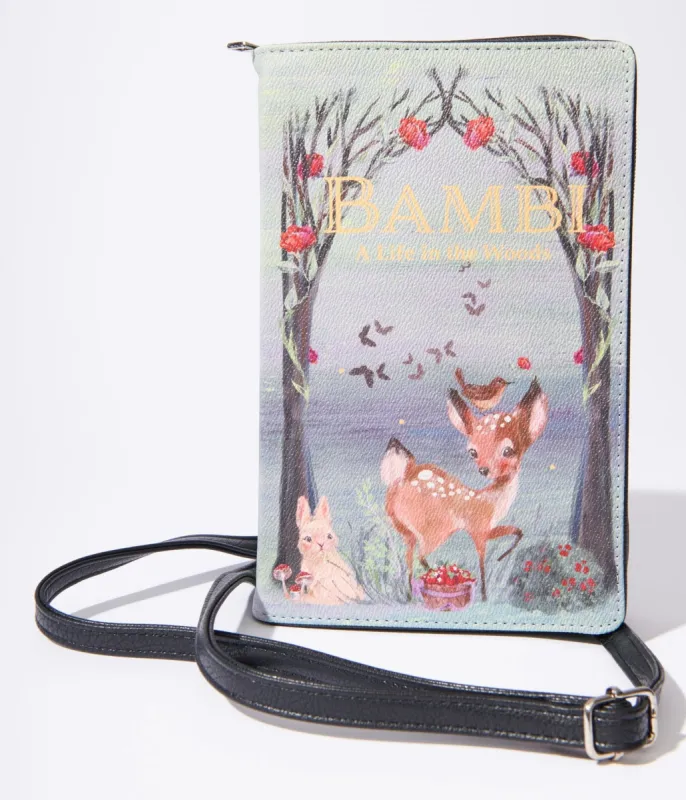 Watercolor Bambi Book Crossbody Purse made by Unique Vintage