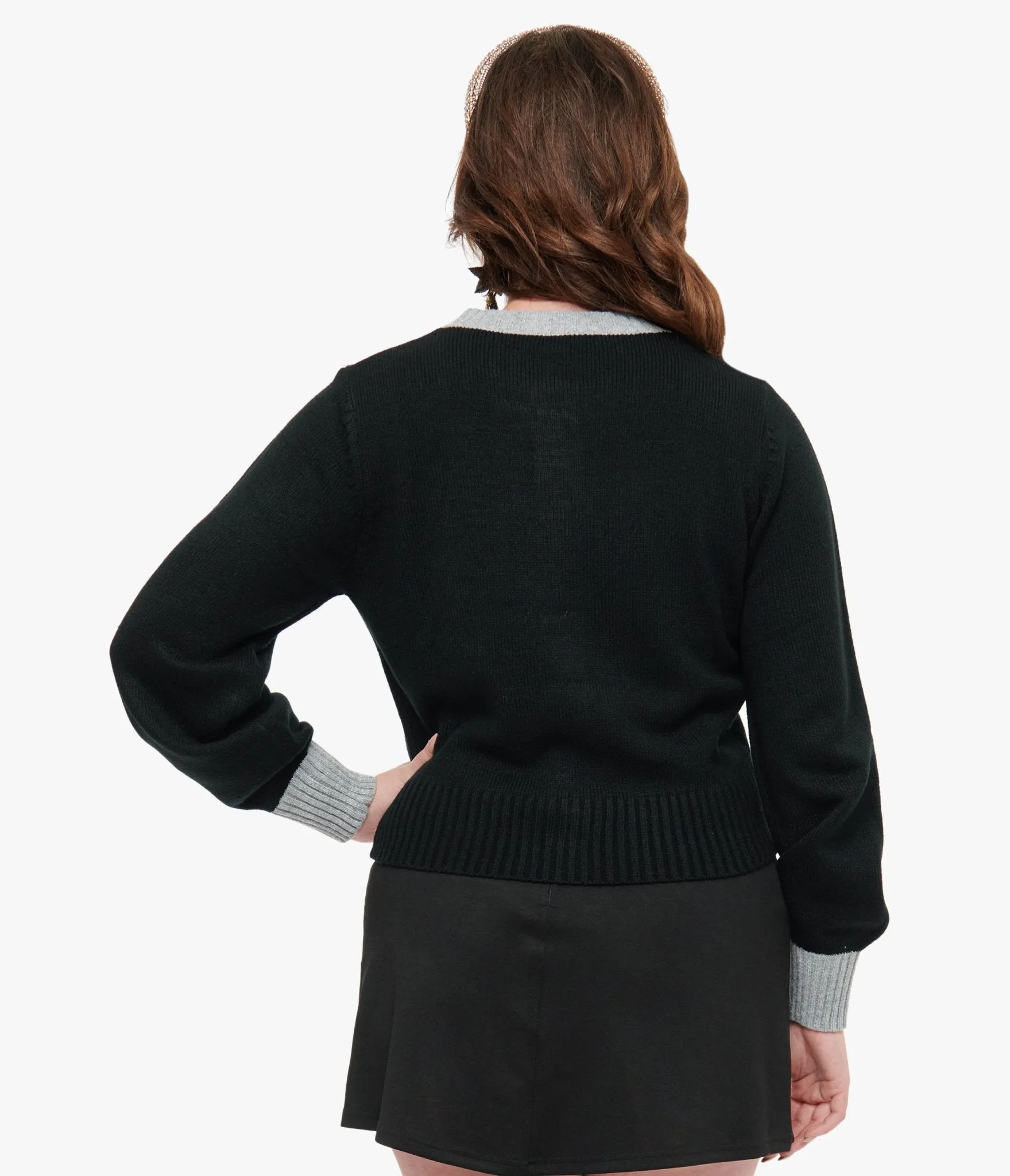 Smak Parlour 1960s Black & Silver Celestial Embroidered Cropped Cardigan sold by Unique Vintage product image thumbnail 2