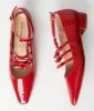 Unique Vintage Red Patent Strappy Bow Mary Jane Shoes sold by Unique Vintage