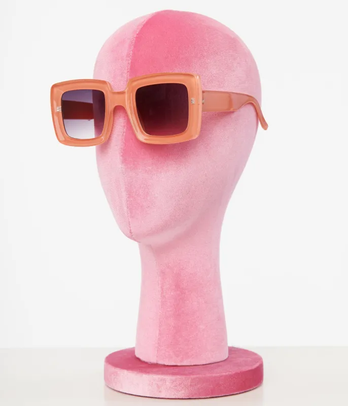 1970s Orange Square Sunglasses sold by Unique Vintage