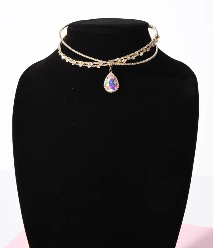 Teardrop Crystal Choker sold by Unique Vintage
