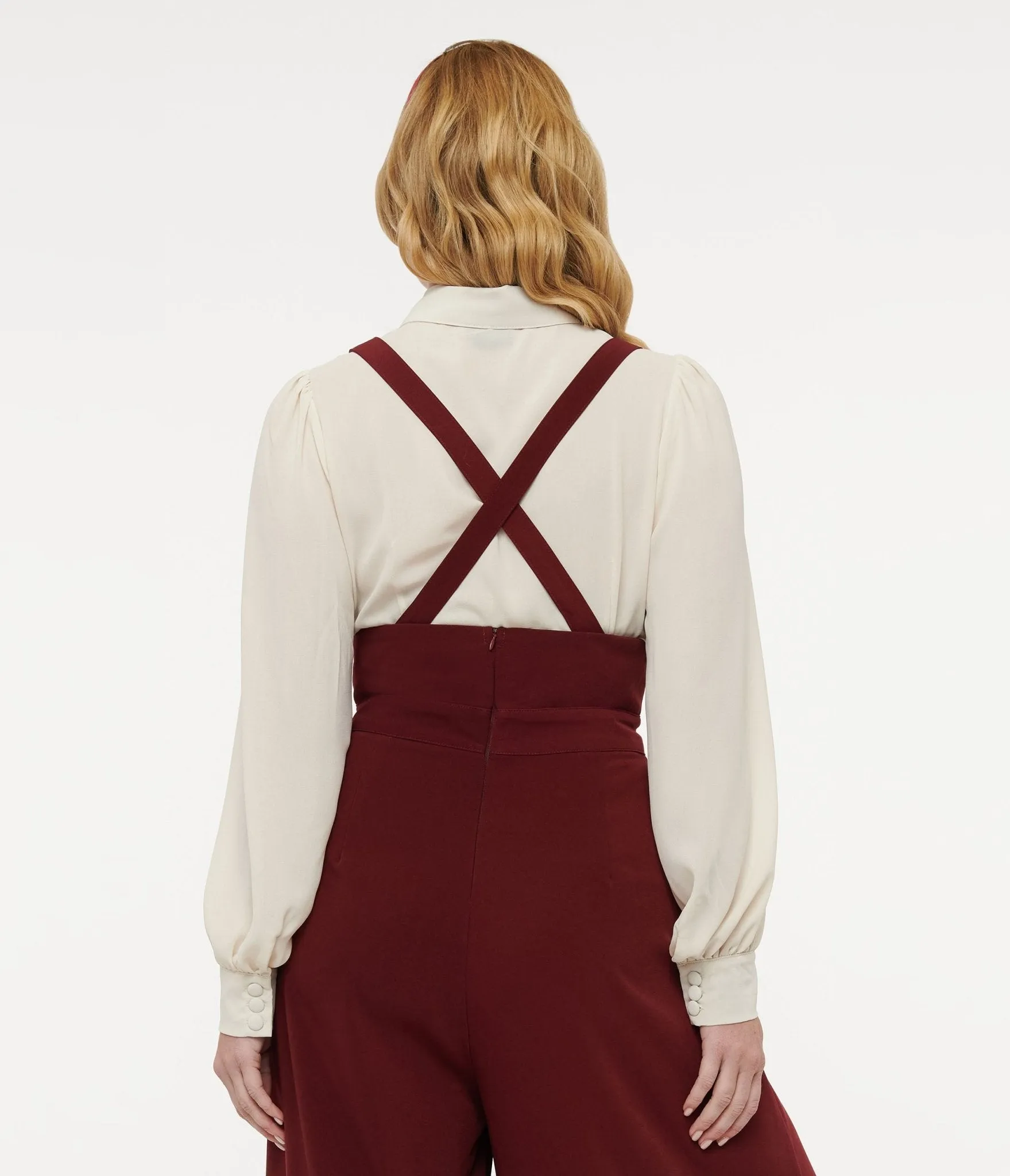 Voodoo Vixen 1950s Cream Peter Pan Collar Blouse sold by Unique Vintage product image thumbnail 2