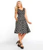Black & White Polka Dot Sleeveless Swing Dress sold by Unique Vintage