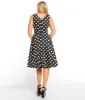 Black & White Polka Dot Sleeveless Swing Dress sold by Unique Vintage