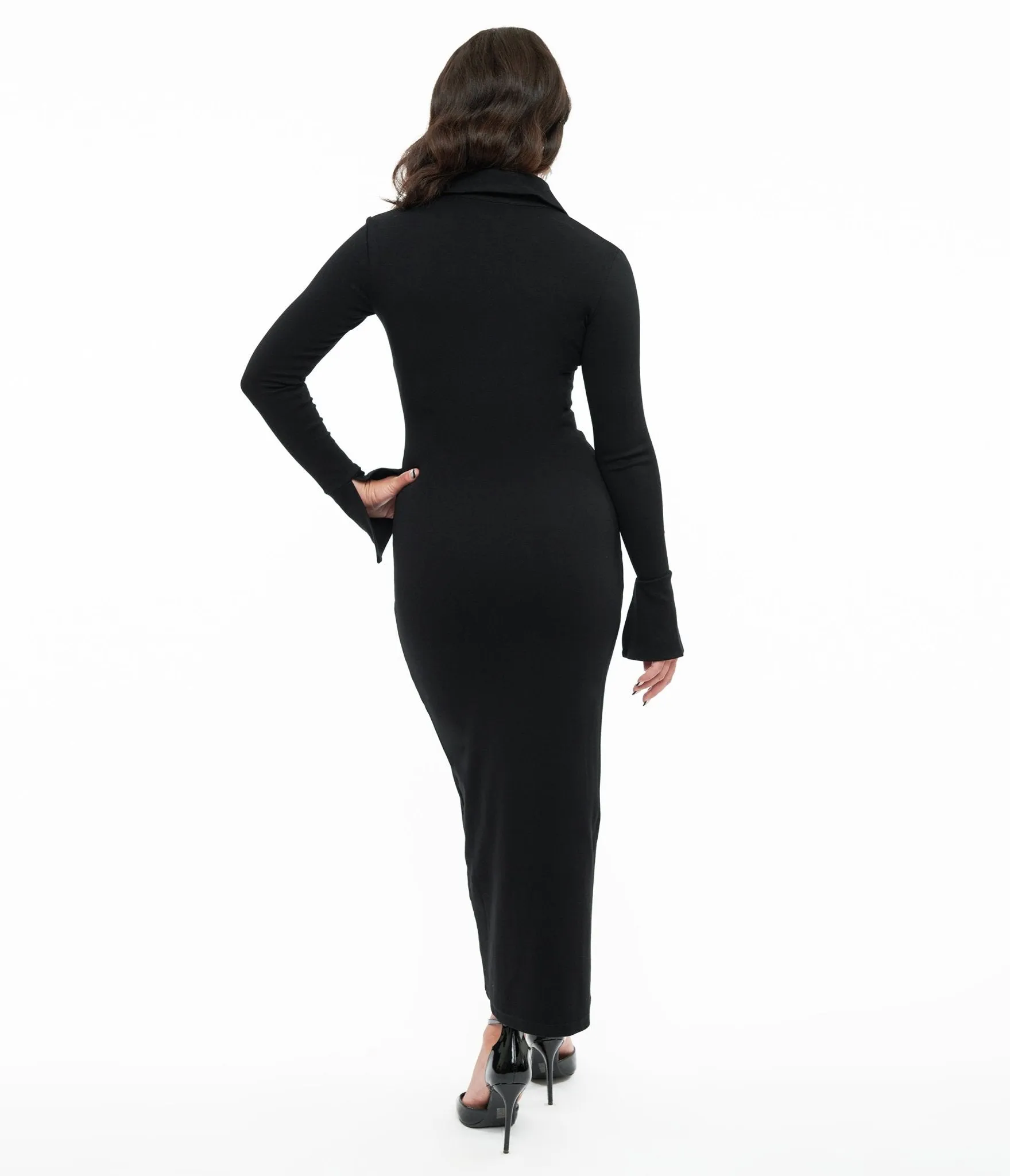 Black Salem Spiderweb Collar Maxi Dress sold by Unique Vintage product image thumbnail 2