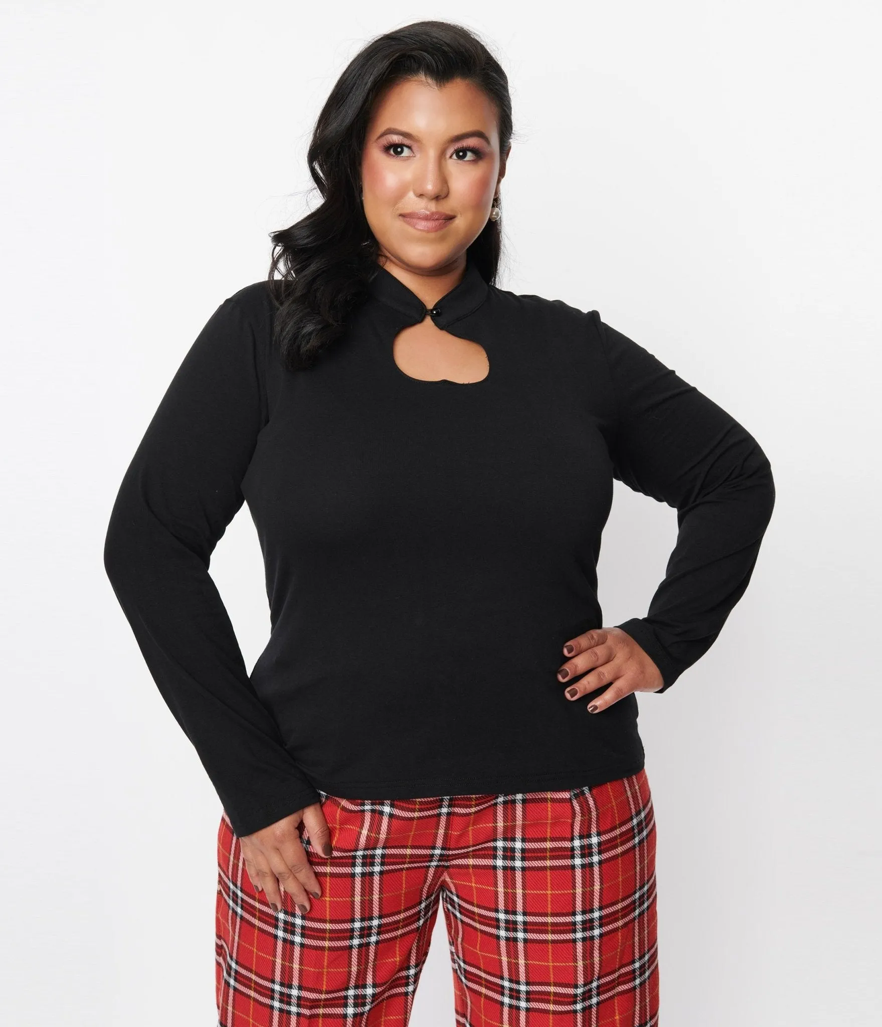 Black Tear Drop Keyhole Top sold by Unique Vintage product image thumbnail 3