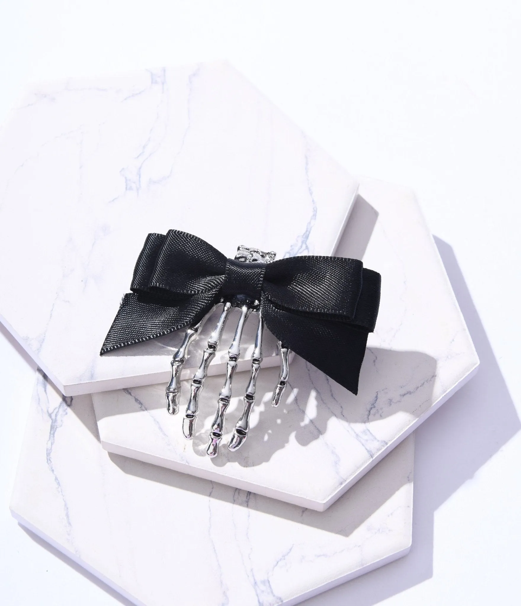 Unique Vintage Skeleton Hand Bow Barrette sold by Unique Vintage