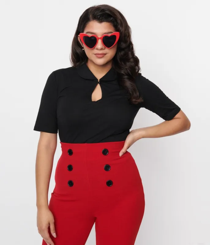 Black Keynote Top sold by Unique Vintage