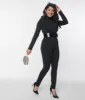 Smak Parlour Black Mock Neck Long Sleeve Jumpsuit sold by Unique Vintage