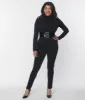 Smak Parlour Black Mock Neck Long Sleeve Jumpsuit sold by Unique Vintage
