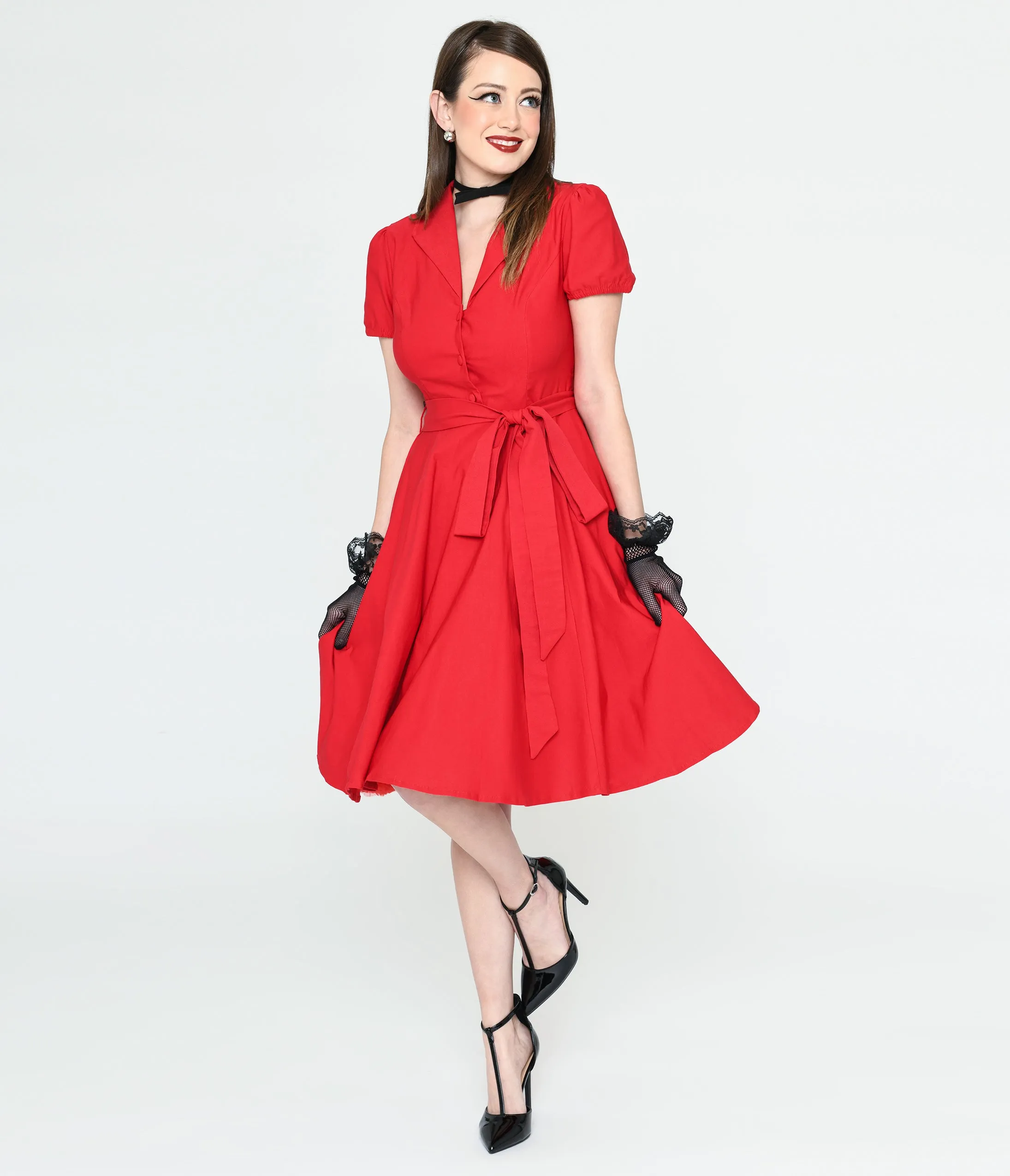 Lady In Red Monroe Swing Dress sold by Unique Vintage product image thumbnail 2