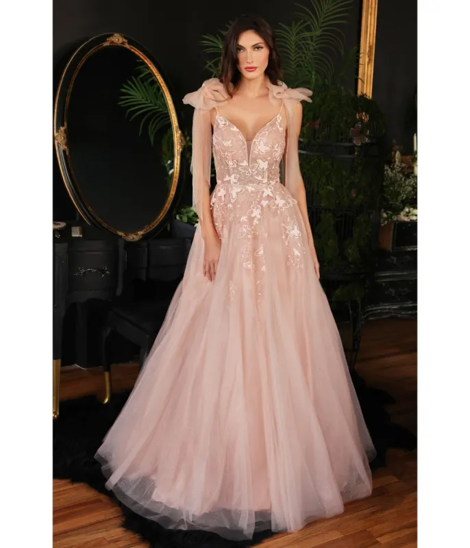 Cinderella Divine  Blush Butterfly Fairytale Prom Ball Gown sold by Unique Vintage