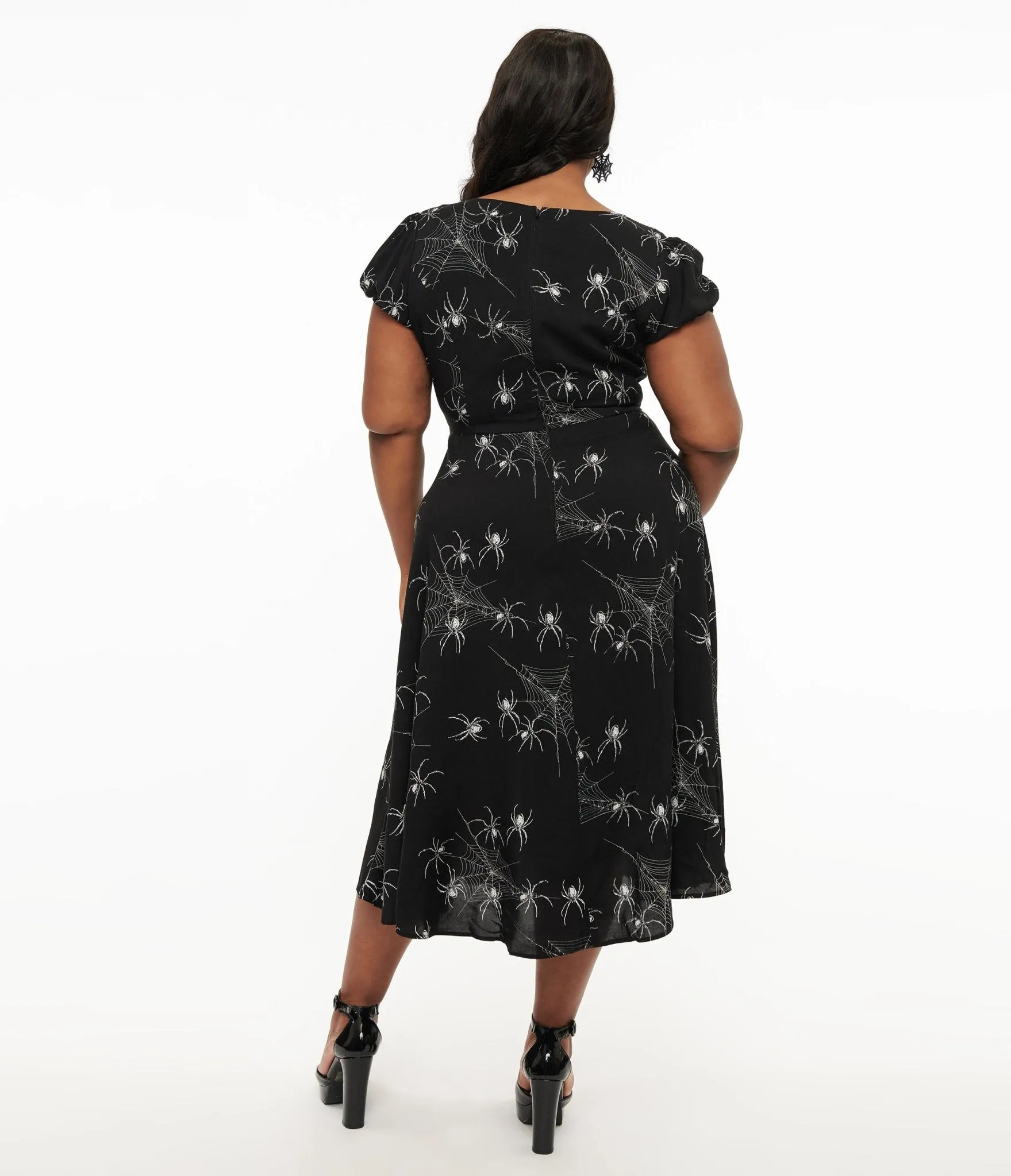Hell Bunny Plus Size Black Grunge Spider Midi Dress sold by Unique Vintage product image thumbnail 2