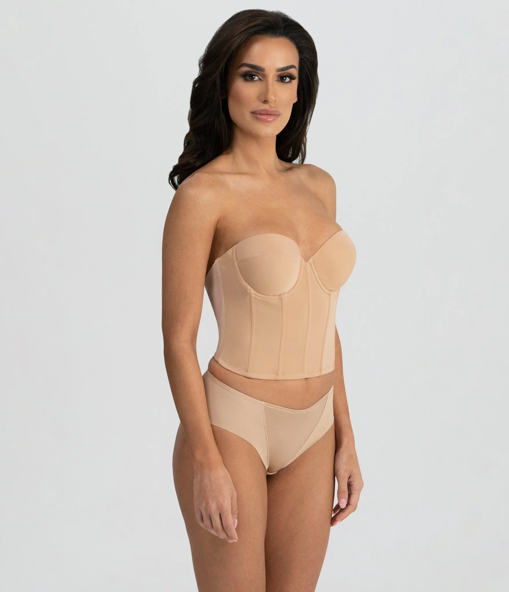 Mocha Backless Strapless Brie Bridal Bra sold by Unique Vintage product image thumbnail 2