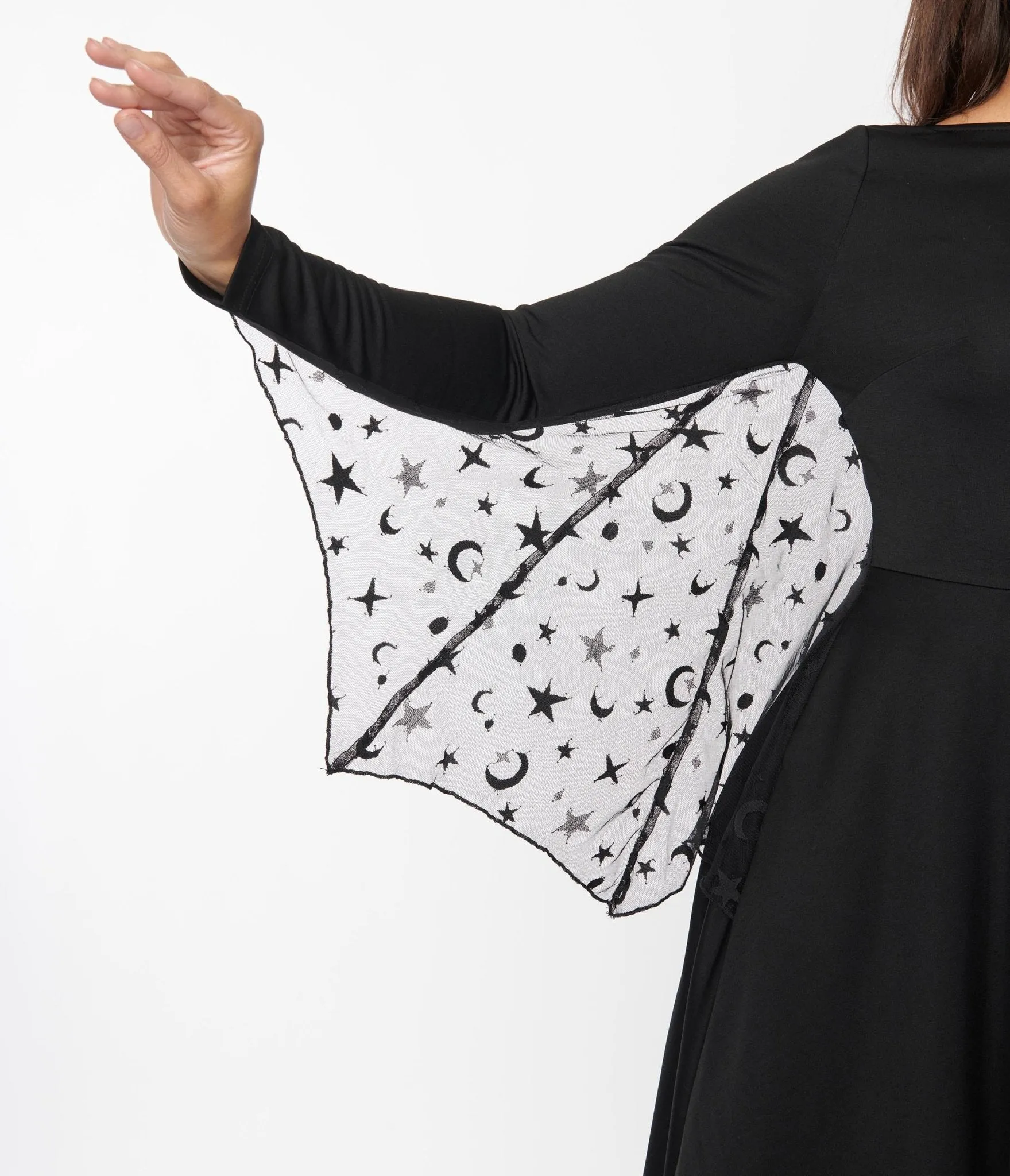 Unique Vintage Black & Mesh Bat Swing Dress sold by Unique Vintage product image thumbnail 2