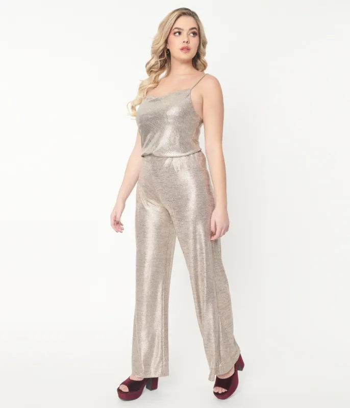 Silver Wide Leg Pants sold by Unique Vintage
