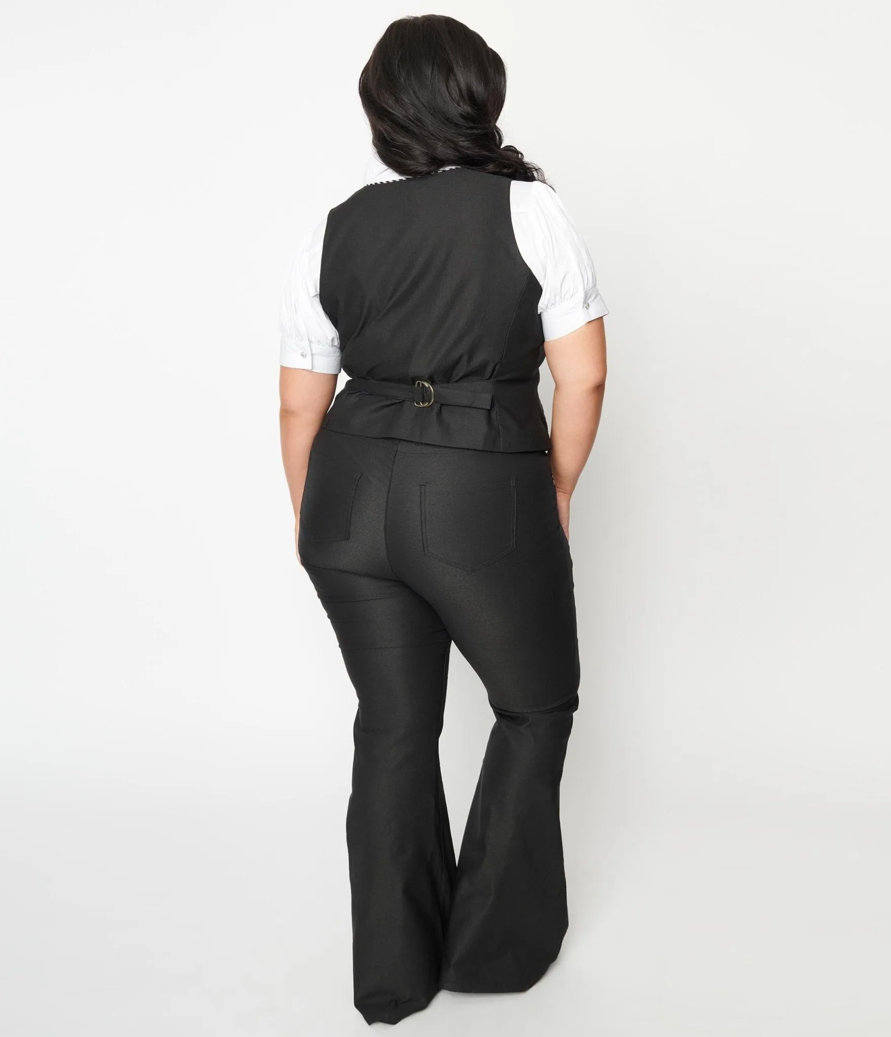 Unique Vintage Plus Size 1970s Black Stars & Music Notes Flare Jeans sold by Unique Vintage product image thumbnail 3