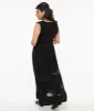Hell Bunny 1970s Black Lace Stripe Maxi Dress sold by Unique Vintage