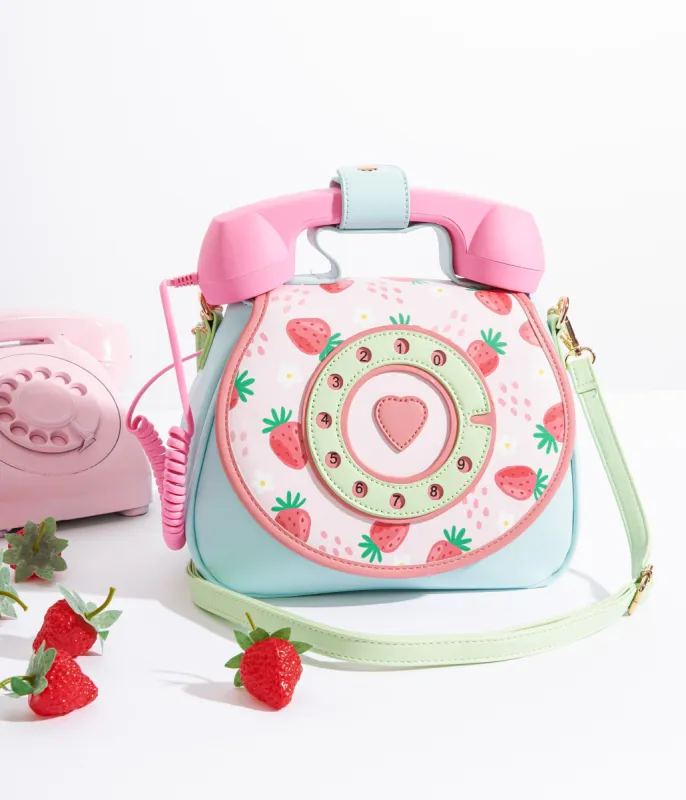 Strawberry Fields Ring Ring Phone Convertible Handbag sold by Unique Vintage