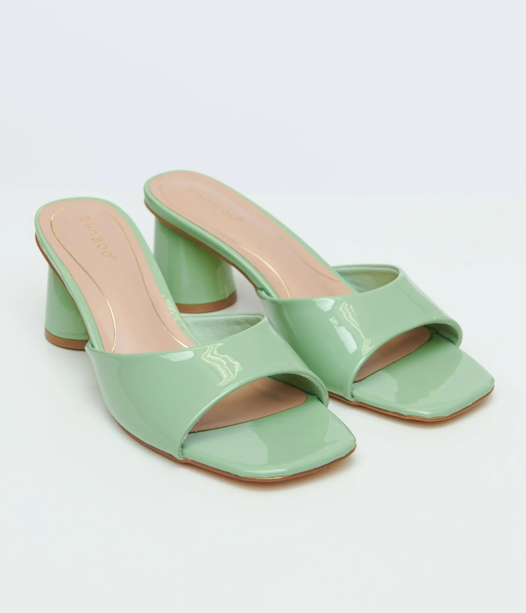 1990s Sage Green Square Toe Mules sold by Unique Vintage product image thumbnail 3