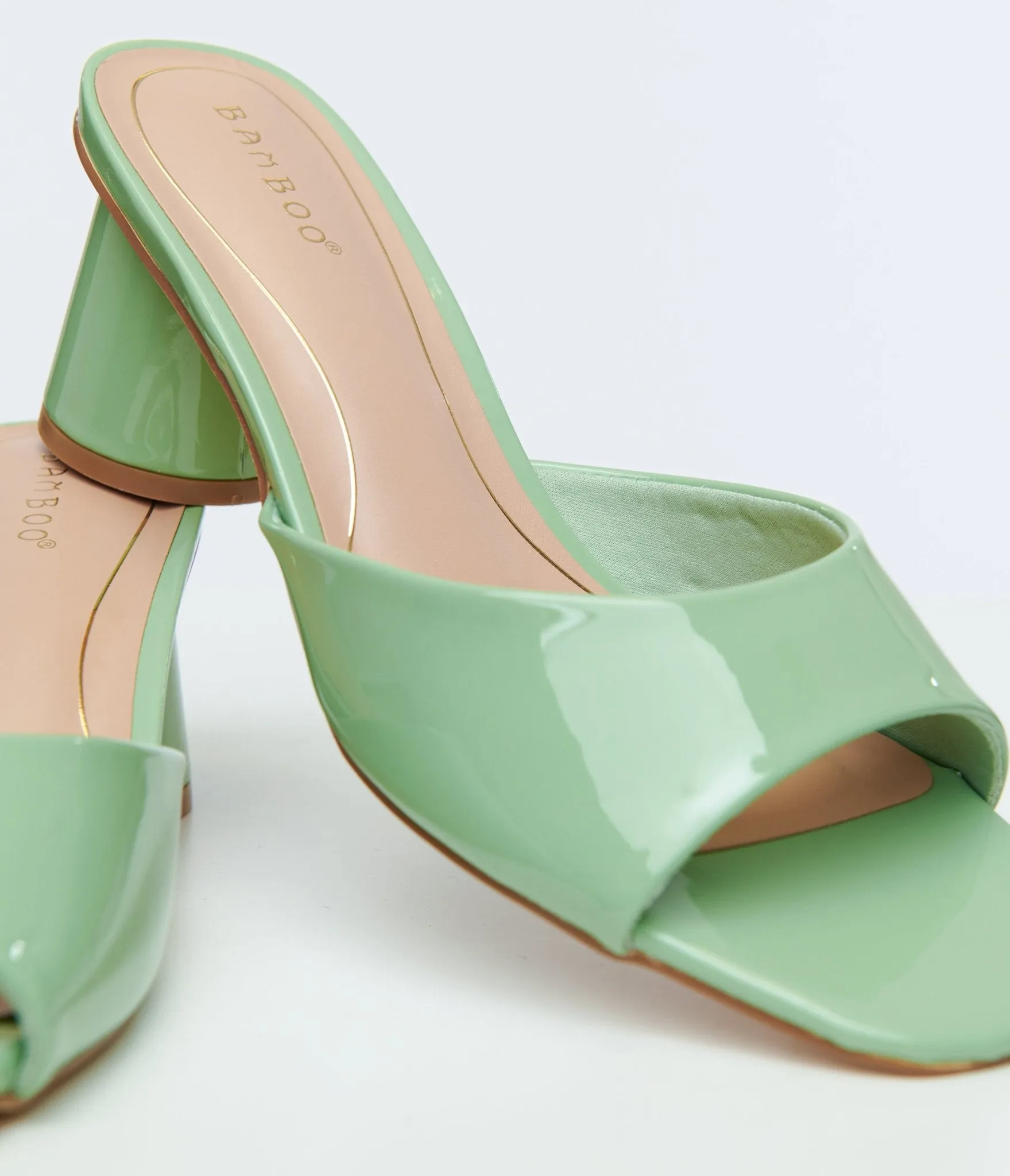 1990s Sage Green Square Toe Mules sold by Unique Vintage product image thumbnail 2