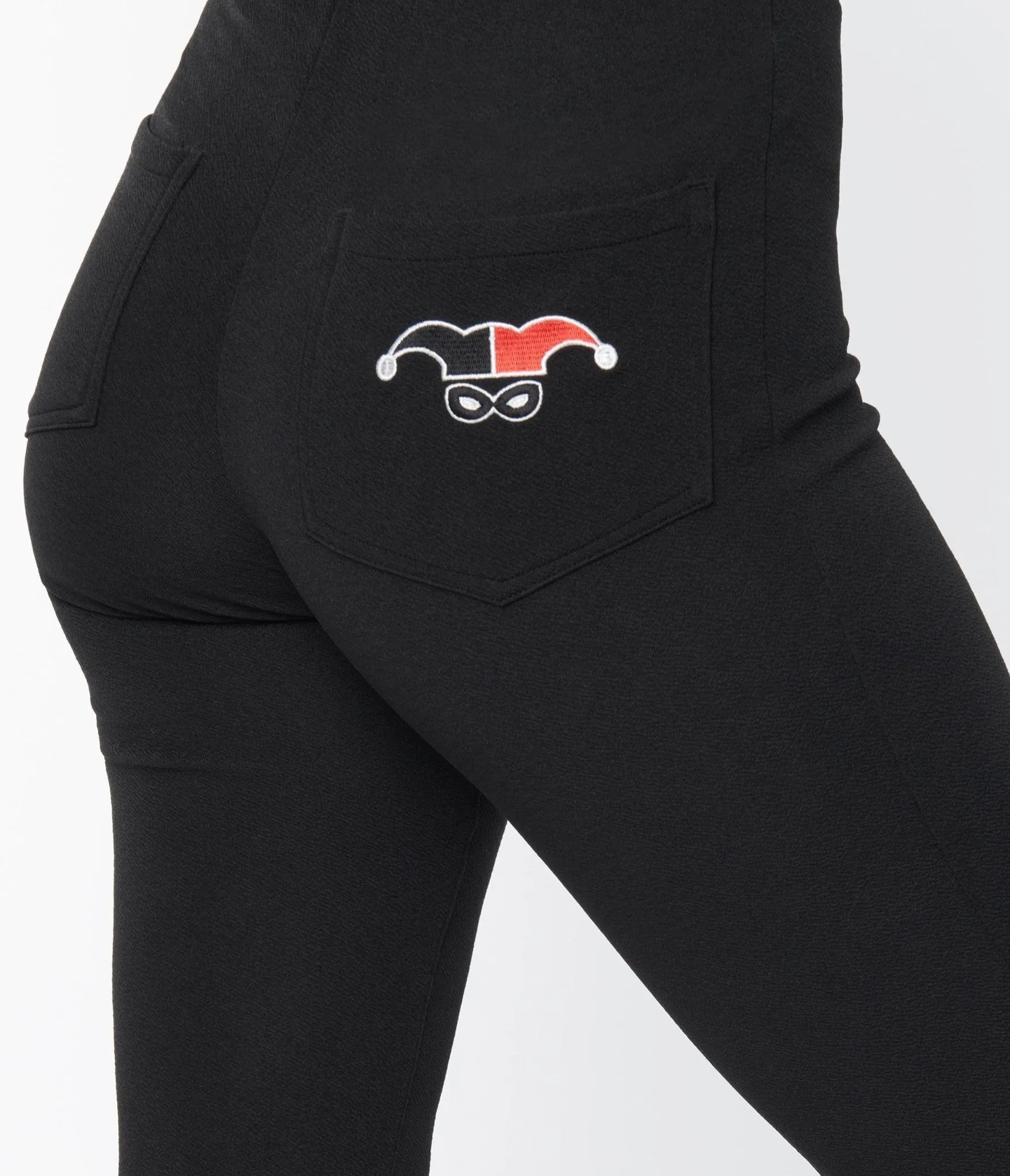 Harley Quinn x Smak Parlour Black & Red Argyle Flare Pants sold by Unique Vintage product image thumbnail 4